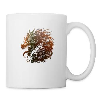 Fantasy-Drache, Anime-Drachenkopf, mythische Reptilienmagie - Tasse - Weiß - Rechts