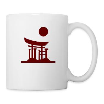 Silhouette de la porte du Japon - Mug blanc - blanc - Droite