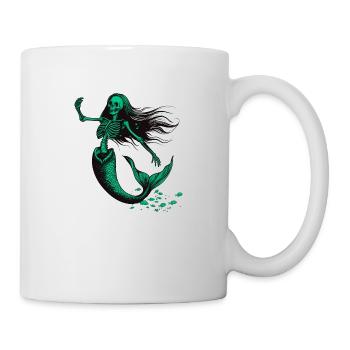 Sirène squelette - Vert/Noir - Mug blanc - blanc - Droite
