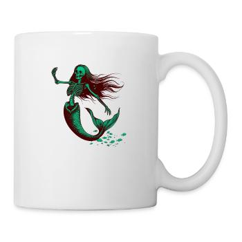 Sirène squelette - Vert/Rouille - Mug blanc - blanc - Droite