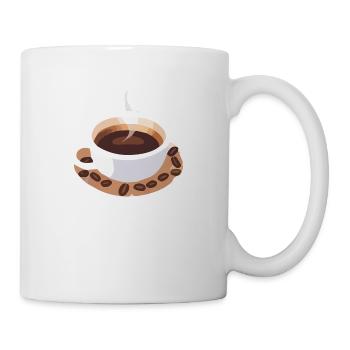 Coffee Frenchpress Cappuccino Latte Art - Mug - white - Right