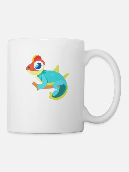 Buntes Chamäleon - Tasse - Weiß
