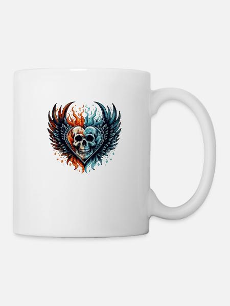 Heart Skull - Mug - white