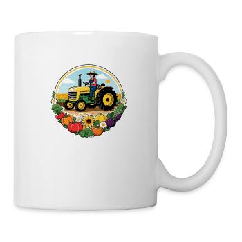 Farmer Sonne Blume Vegan - Tasse - Weiß - Rechts