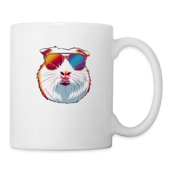 Niedliches Meerschweinchen Chilt mit Sonnenbrille - Tasse - Weiß - Rechts