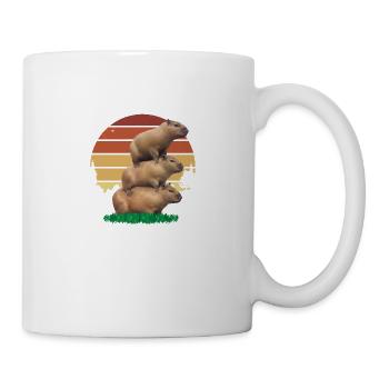 Ne vous inquiétez pas, soyez capy - Vintage Retro Three - Mug blanc - blanc - Droite