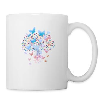 Tree Trees Nature Butterflies Spring - Mug - white - Right