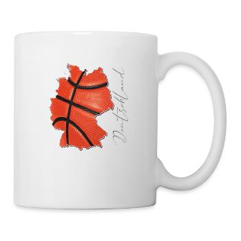 Deutschland Landkarte umrahmt echten Basketball DE - Tasse - Weiß - Rechts