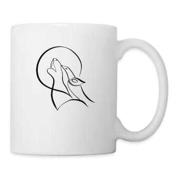 Minimalist wolf artwork - Mug - white - Right
