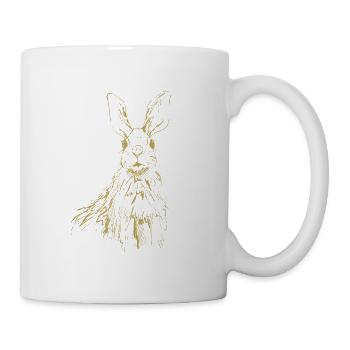 Illustrierte Designs mit Hase - Tasse - Weiß - Rechts