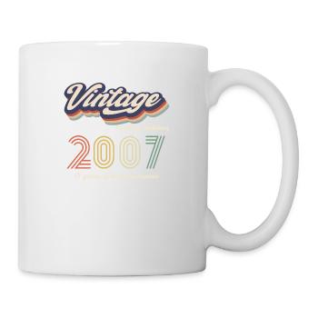 Vintage 2007 Vintage Retro Geburtstagsgeschenk - Tasse - Weiß - Rechts