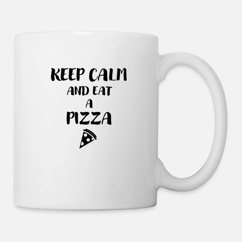 Keep Calm and eat a Pizza - Mug blanc - blanc
