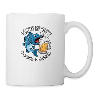 Fishing and Beer - Fisherman Humor - Mug - white - Right