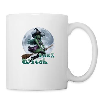 Hexe und Vollmond 02 - Tasse - Weiß - Rechts