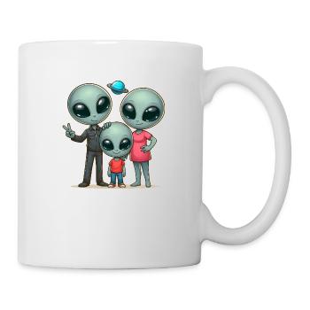 Alien Familie - Tasse - Weiß - Rechts