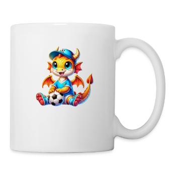 Le joyeux dragon du football - Mug blanc - blanc - Droite