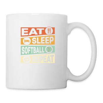 Eat Sleep Softball Repeat Équipe de baseball - Mug blanc - blanc - Droite
