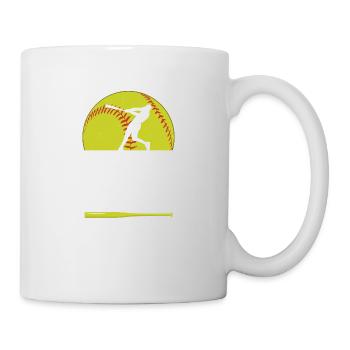 Hit Hard Run Fast Turn Left Softball Baseball - Mug - white - Right