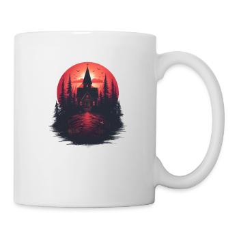 Église dans les bois au coucher du soleil - Mug blanc - blanc - Droite