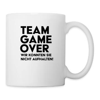 Braut Support JGA Team Game Over - Tasse - Weiß - Rechts