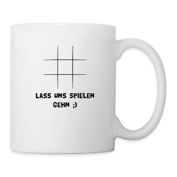 Tik Tak To oder Käsekästchen, lass uns spielen - Tasse - Weiß - Rechts