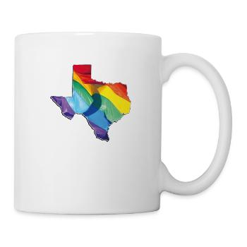 Carte du drapeau LGBTQ dans l’État du Texas - Mug blanc - blanc - Droite