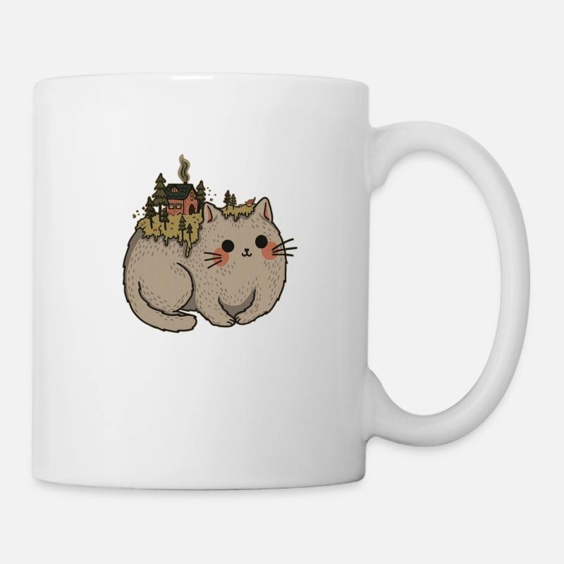 Mossy Cat Berg - Tasse - Weiß