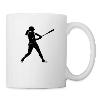 Baseball Woman Silhouette - Mug - white - Right