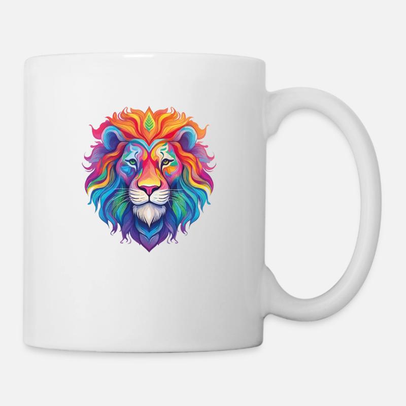 Regenbogen-Löwe - Tasse - Weiß