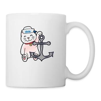 Sailors Cat Cats Sailor Anchor Maritime - Mug blanc - blanc - Droite