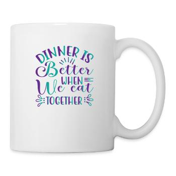 Nous mangeons ensemble - Mug blanc - blanc - Droite