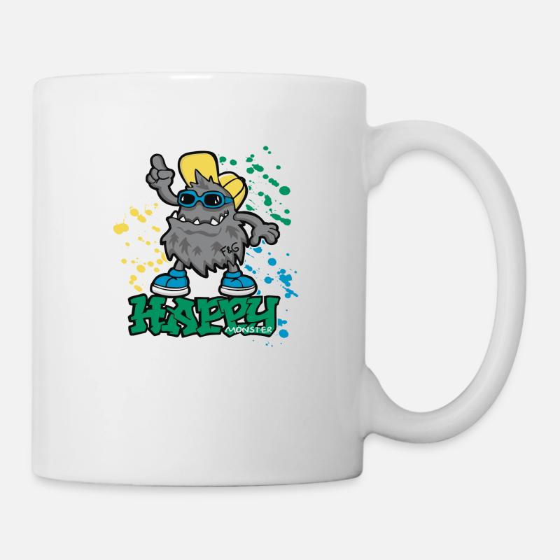 Happy Monster - Tasse - Weiß