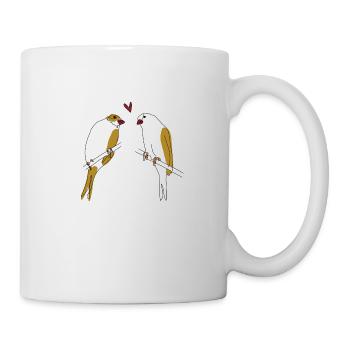 Kanarienvögel - Tasse - Weiß - Rechts