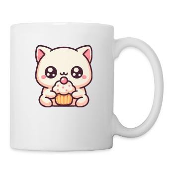 Cute cat with cupcake - Mug - white - Right