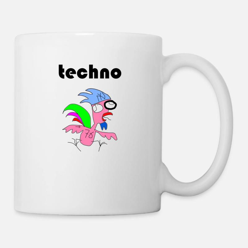 techno hahn - Tasse - Weiß