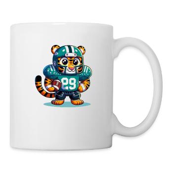 Cute American Football Player Tiger - Mug - white - Right