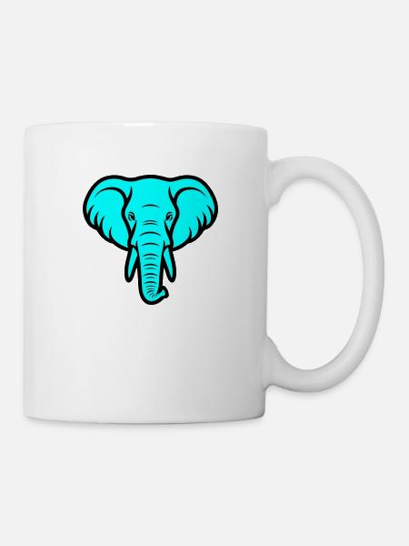 Elefant Kopf - Tasse - Weiß