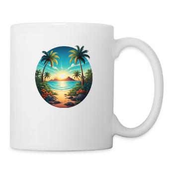 Sur la plage - Mug blanc - blanc - Droite