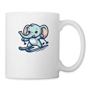 Cute Skier Elephant - Tasse - Weiß - Rechts
