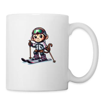 Cute Skier Monkey - Tasse - Weiß - Rechts