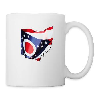 Ohio (États-Unis) | Drapeau réel | Carte des drapeaux - Mug blanc - blanc - Droite