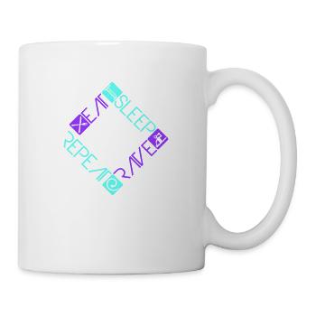 Manger Dormir Rave Répéter Nourriture Sommeil Corbeau Dire - Mug blanc - blanc - Droite