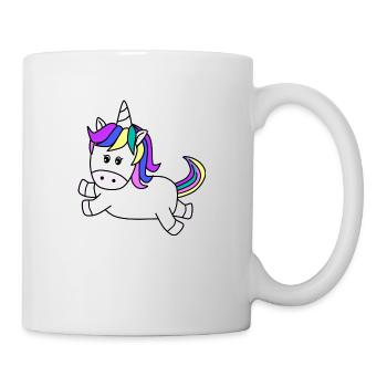 Süßes Einhorn, das springt// - Tasse - Weiß - Rechts