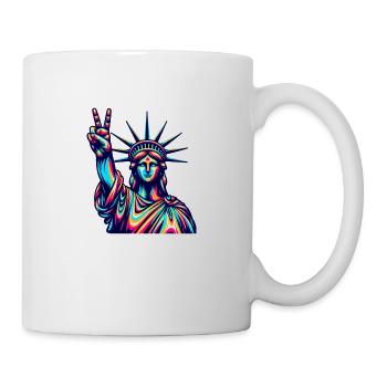 Statue of Liberty Victory Sign Fingers New York - Tasse - Weiß - Rechts