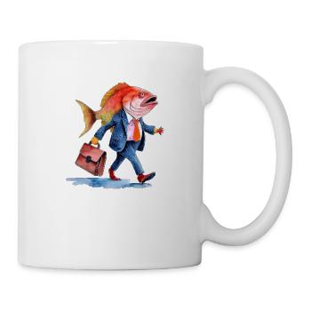 Funny Business Fish Creative Design Work - Mug - white - Right