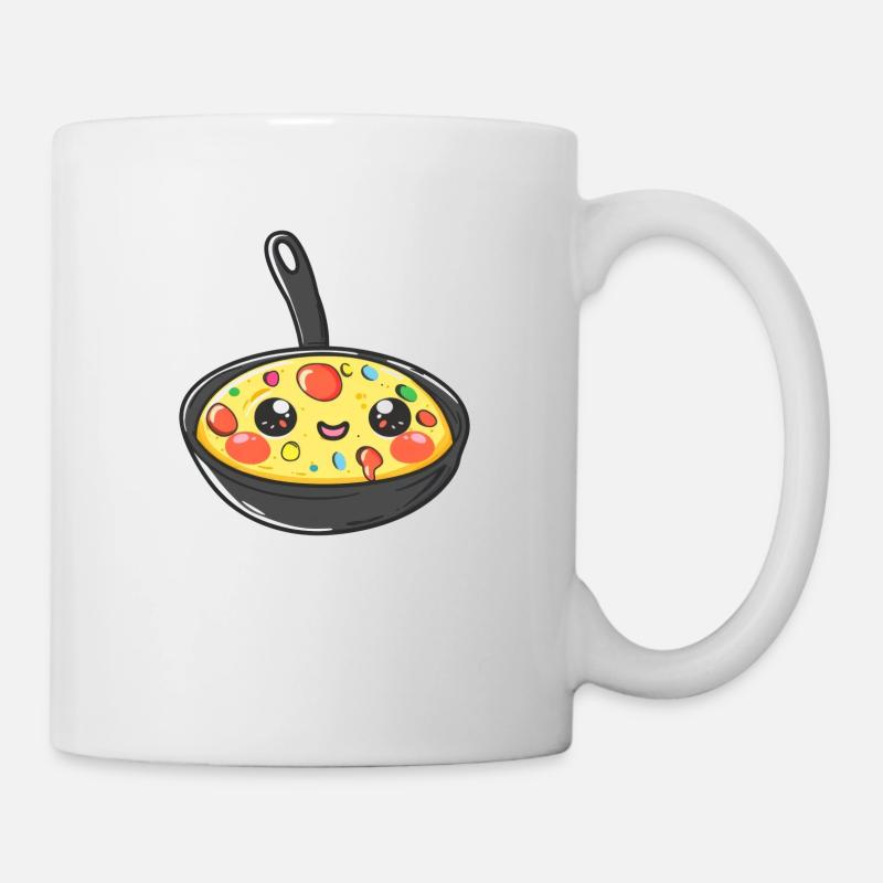 Mignonne Pan Oeufs brouillés Bande dessinée - Mug blanc - blanc