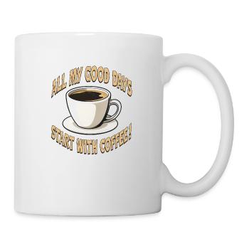 Tous mes bons jours commencent par le café ! - Mug blanc - blanc - Droite