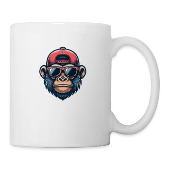 Gorilla with Basecap and Sunglasses - Mug - white - Right