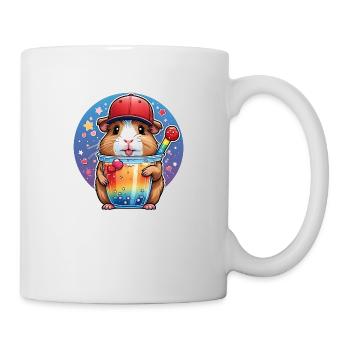 Cute guinea pig enjoying lemonade - Mug - white - Right