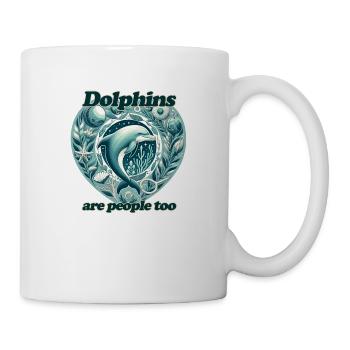 Les dauphins sont aussi des êtres humains - Mug blanc - blanc - Droite